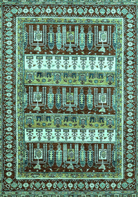 Abstract Turquoise Modern Rug, abs529turq