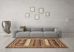 Machine Washable Abstract Brown Modern Rug in a Living Room,, wshabs529brn