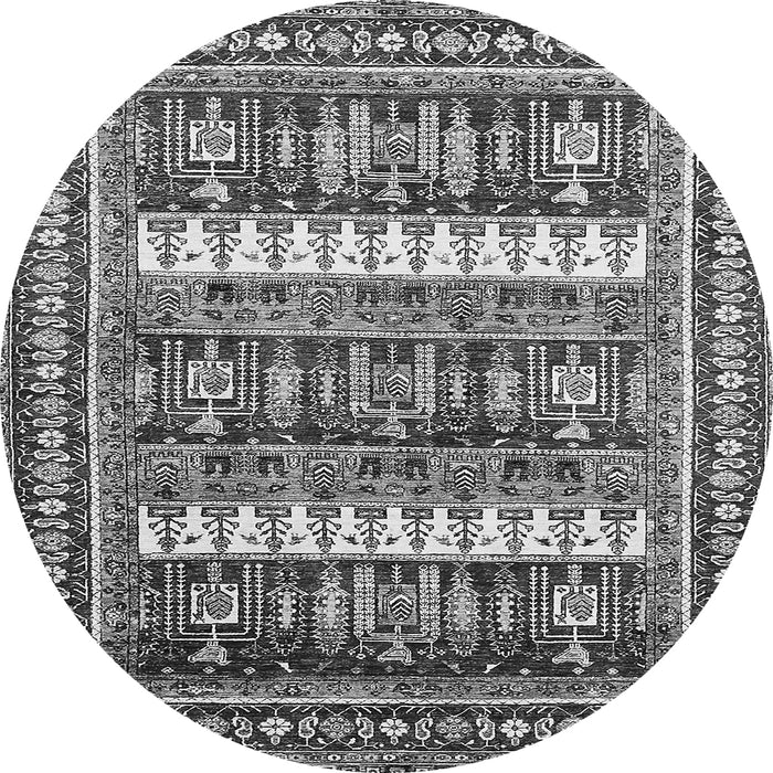 Round Abstract Gray Modern Rug, abs529gry