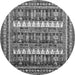 Round Abstract Gray Modern Rug, abs529gry