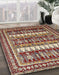 Abstract Saffron Red Modern Rug in Family Room, abs529