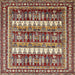 Square Abstract Saffron Red Modern Rug, abs529