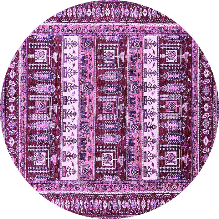 Round Machine Washable Abstract Purple Modern Area Rugs, wshabs529pur