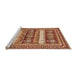 Sideview of Machine Washable Abstract Orange Modern Area Rugs, wshabs529org