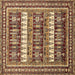 Square Machine Washable Abstract Brown Modern Rug, wshabs529brn