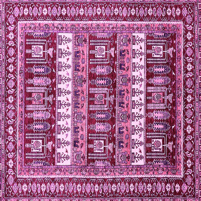 Square Machine Washable Abstract Pink Modern Rug, wshabs529pnk