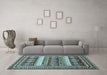 Machine Washable Abstract Light Blue Modern Rug in a Living Room, wshabs529lblu