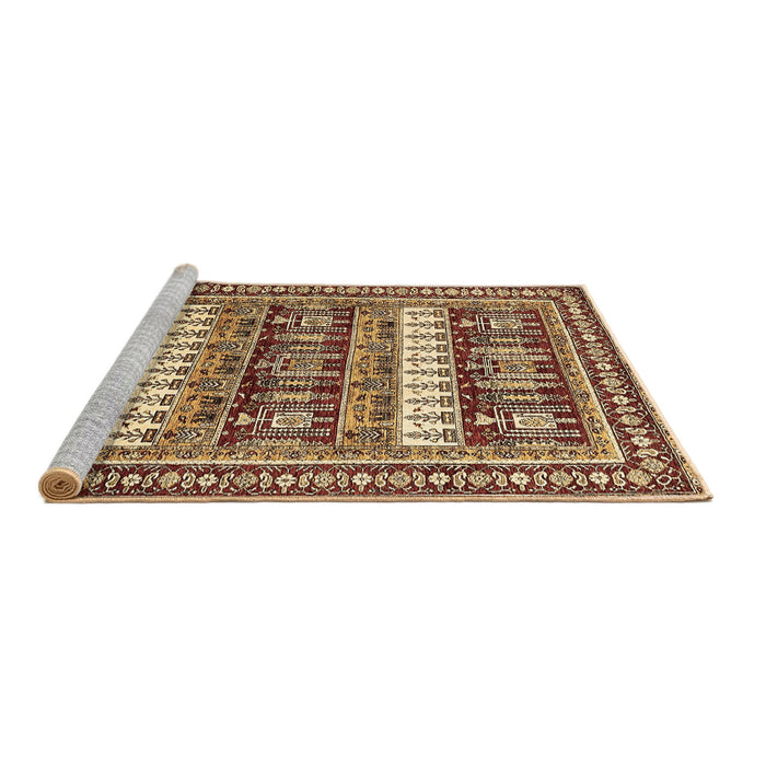 Sideview of Machine Washable Abstract Brown Modern Rug, wshabs529brn