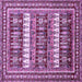 Square Machine Washable Abstract Purple Modern Area Rugs, wshabs529pur