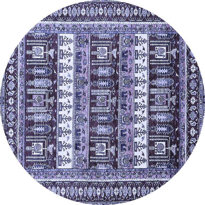 Round Abstract Blue Modern Rug, abs529blu