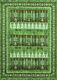 Abstract Green Modern Rug, abs529grn