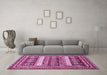 Machine Washable Abstract Pink Modern Rug in a Living Room, wshabs529pnk