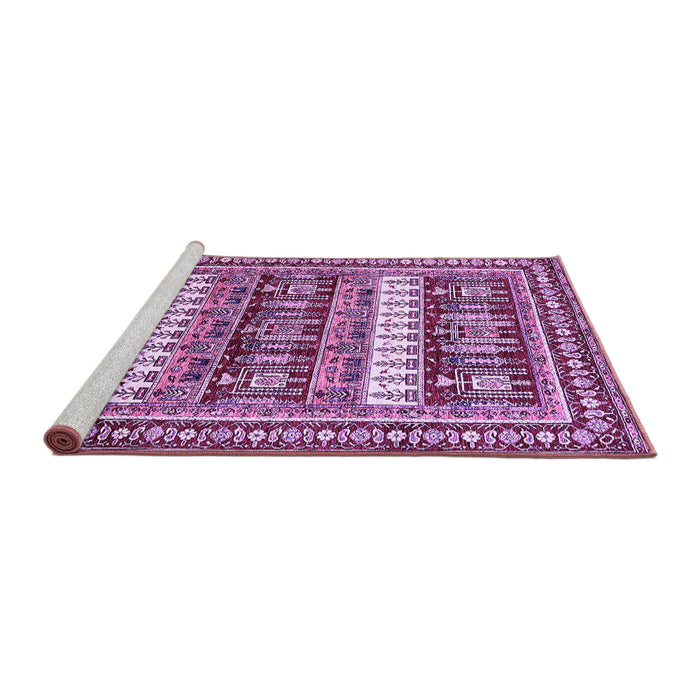 Sideview of Machine Washable Abstract Purple Modern Area Rugs, wshabs529pur