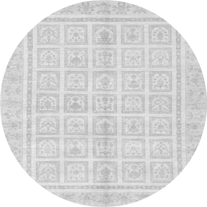 Round Machine Washable Abstract Gray Modern Rug, wshabs52gry