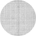 Round Machine Washable Abstract Gray Modern Rug, wshabs52gry