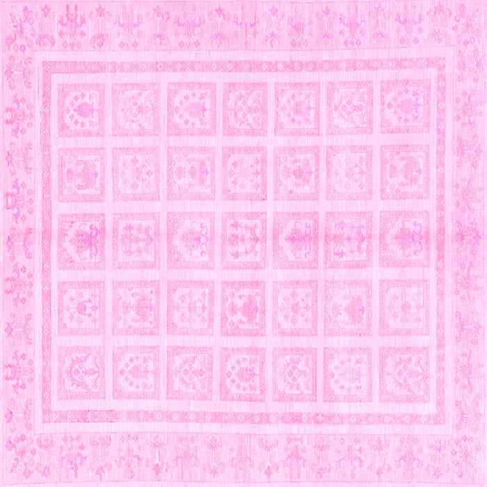 Square Abstract Pink Modern Rug, abs52pnk
