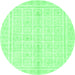 Round Abstract Emerald Green Modern Rug, abs52emgrn