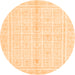 Round Abstract Orange Modern Rug, abs52org