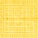 Square Machine Washable Abstract Yellow Modern Rug, wshabs52yw