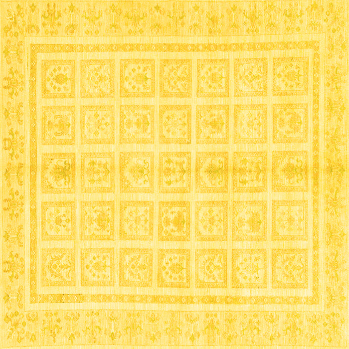 Square Abstract Yellow Modern Rug, abs52yw