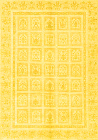 Abstract Yellow Modern Rug, abs52yw