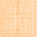 Square Machine Washable Abstract Orange Modern Area Rugs, wshabs52org