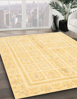 Machine Washable Abstract Sun Yellow Rug in a Family Room, wshabs52