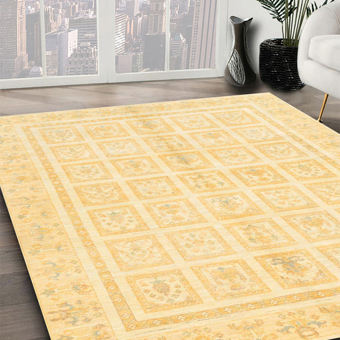 Machine Washable Abstract Sun Yellow Rug in a Family Room, wshabs52