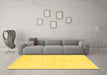 Machine Washable Abstract Yellow Modern Rug in a Living Room, wshabs52yw