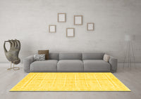 Machine Washable Abstract Yellow Modern Rug, wshabs52yw