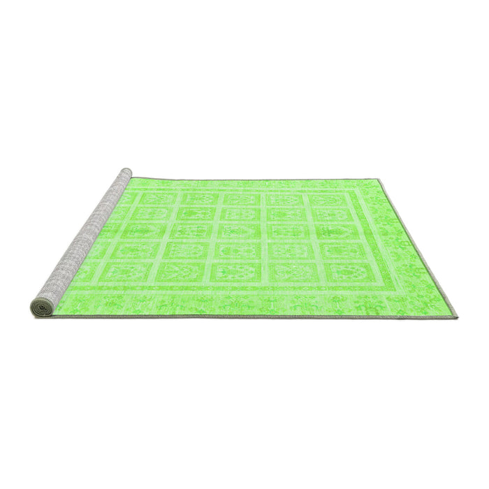 Sideview of Machine Washable Abstract Green Modern Area Rugs, wshabs52grn