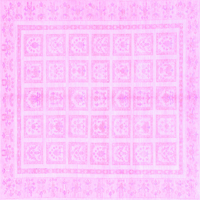 Square Machine Washable Abstract Purple Modern Area Rugs, wshabs52pur
