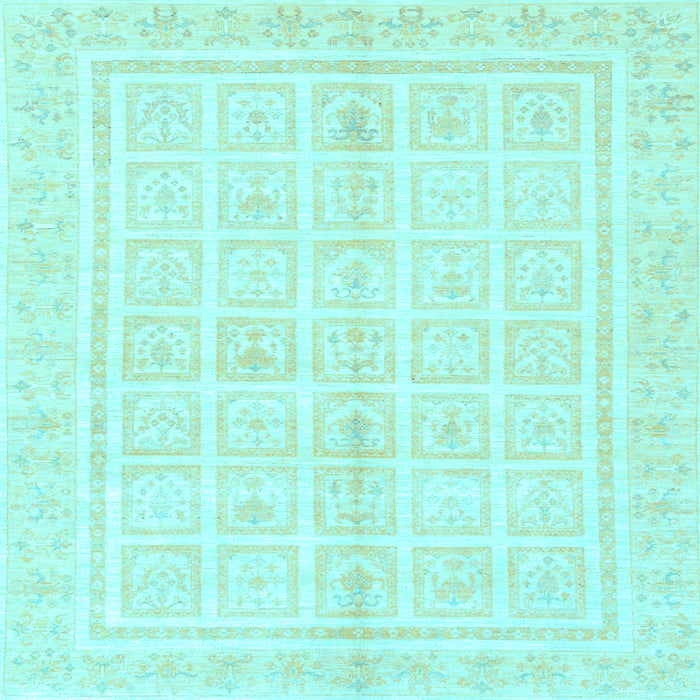 Square Machine Washable Abstract Light Blue Modern Rug, wshabs52lblu