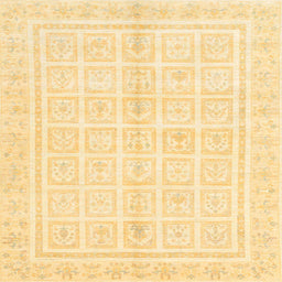 Square Machine Washable Abstract Sun Yellow Rug, wshabs52