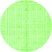 Round Abstract Green Modern Rug, abs52grn