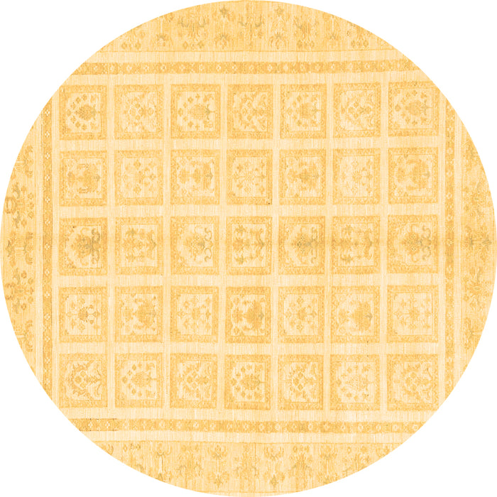 Round Abstract Brown Modern Rug, abs52brn