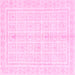 Square Machine Washable Abstract Pink Modern Rug, wshabs52pnk