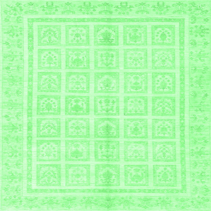 Square Abstract Emerald Green Modern Rug, abs52emgrn