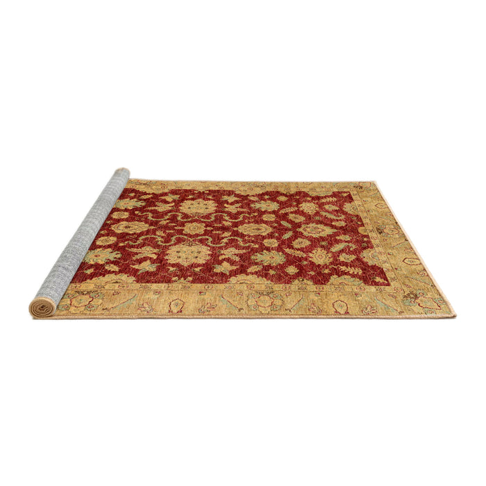 Sideview of Machine Washable Abstract Orange Rug, wshabs53