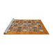 Sideview of Machine Washable Abstract Yellow Orange Rug, wshabs530