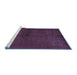 Sideview of Machine Washable Abstract Blue Modern Rug, wshabs5300blu