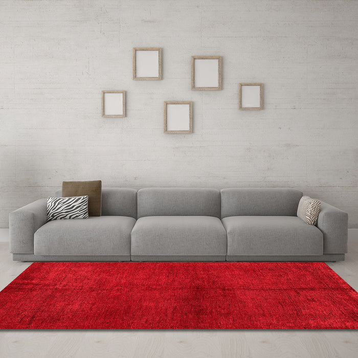 Modern Red Washable Rugs