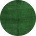 Round Abstract Emerald Green Modern Rug, abs5300emgrn