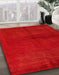 Abstract Red Modern Rug in Family Room, abs5300