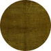 Round Abstract Green Modern Rug, abs5300grn