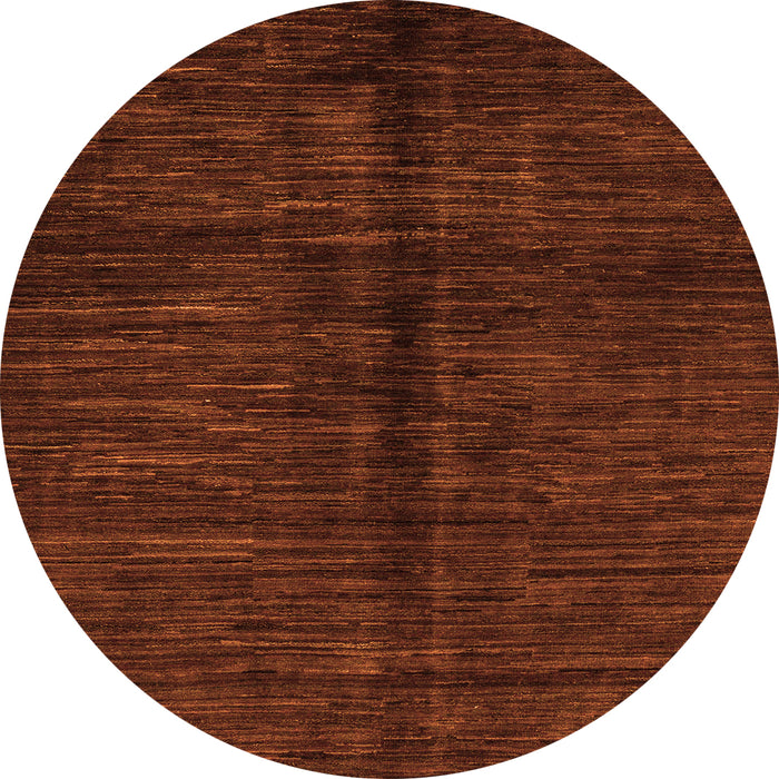 Round Machine Washable Abstract Orange Modern Area Rugs, wshabs5301org