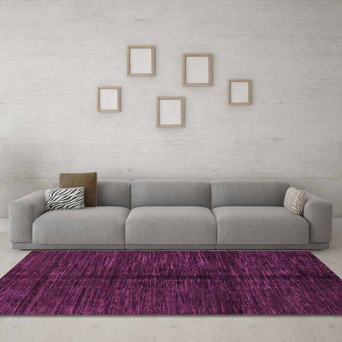 Machine Washable Abstract Purple Modern Area Rugs in a Living Room, wshabs5301pur