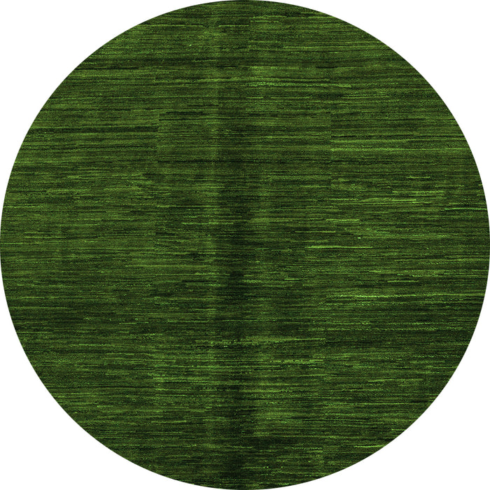 Round Machine Washable Abstract Green Modern Area Rugs, wshabs5301grn