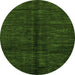 Round Machine Washable Abstract Green Modern Area Rugs, wshabs5301grn