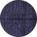 Round Abstract Blue Modern Rug, abs5301blu